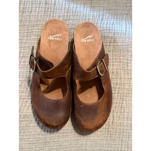 Dansko Martina Clogs in Antique Brown Oiled Leather Women’s Size 9 - Picture 1 of 4